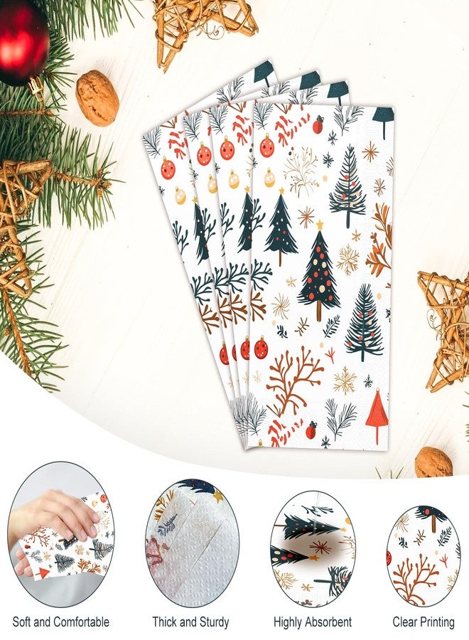 Tbsone 100-Pack Christmas Paper Napkins Disposable: Guest Dinner Hand Towels, Xmas Trees Design for Table Decor, Bathroom, Home, Kitchen, Holiday, Cocktail Party - Image 3